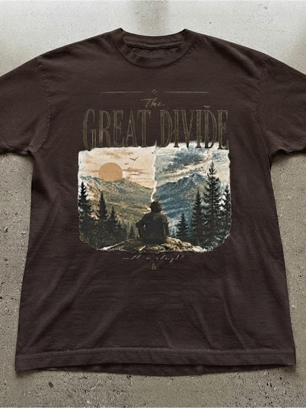 Brown Mountain Landscape Graphic T-shirt Gildan Nature Tee
